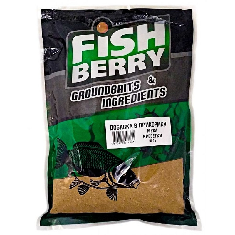 Добавка в прикормку Мука креветки 500 гр FISHBERRY Shrimp Flour #1