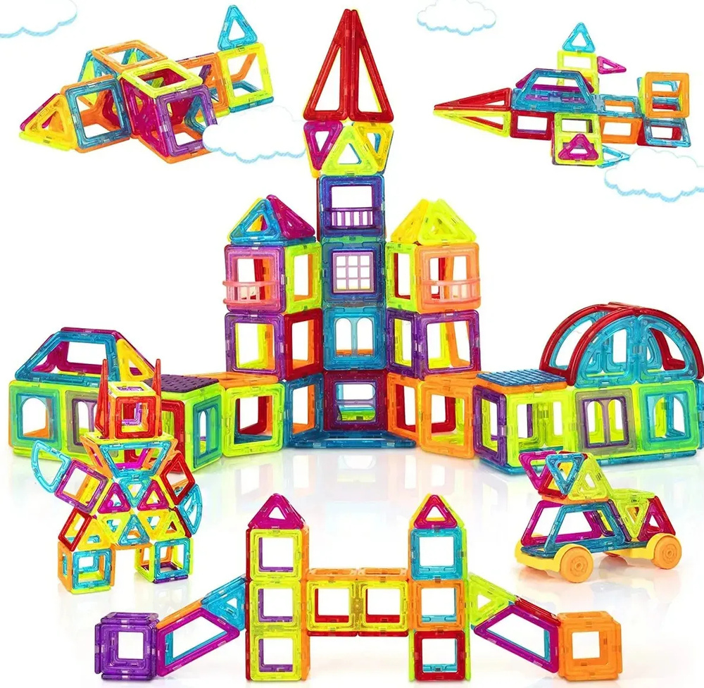 Магнитный конструктор 168 деталей детский для мальчиков для девочек для ...