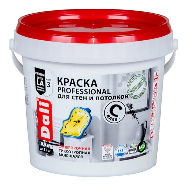 Краска моющаяся акриловая Dali Professional база C 0,9 л #1