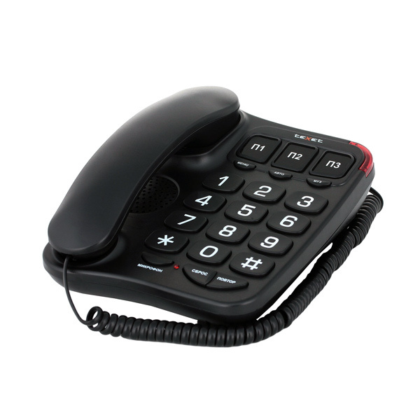 Телефон проводной teXet TX-214 Black - купить с доставкой по выгодным ...