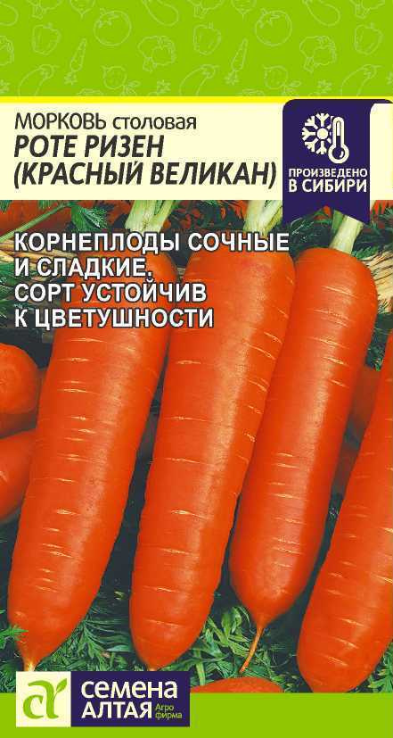 Семена Морковь Роте Ризен (Красный Великан) (2 гр) - Семена Алтая  #1