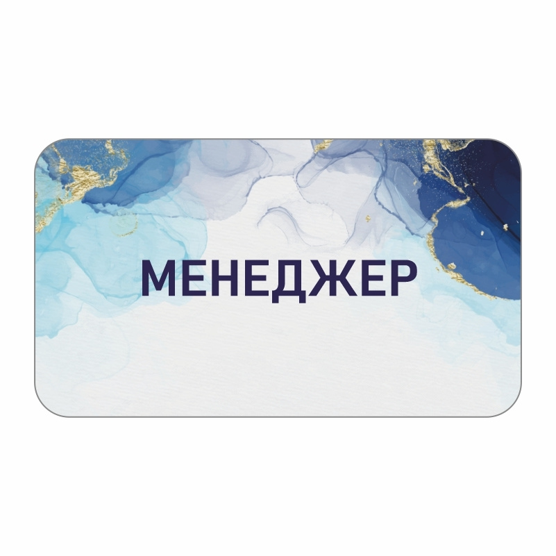 Бейдж "Менеджер" 70х40 мм 1 шт горизонтальный / бейджи / бейджики на магните / бейджик магнитный / пластиковый #1