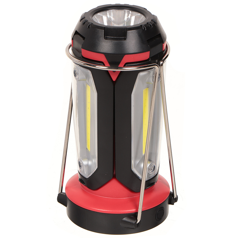 Фонарь кемпинговый аккумуляторный раскладной, красный с черным #1