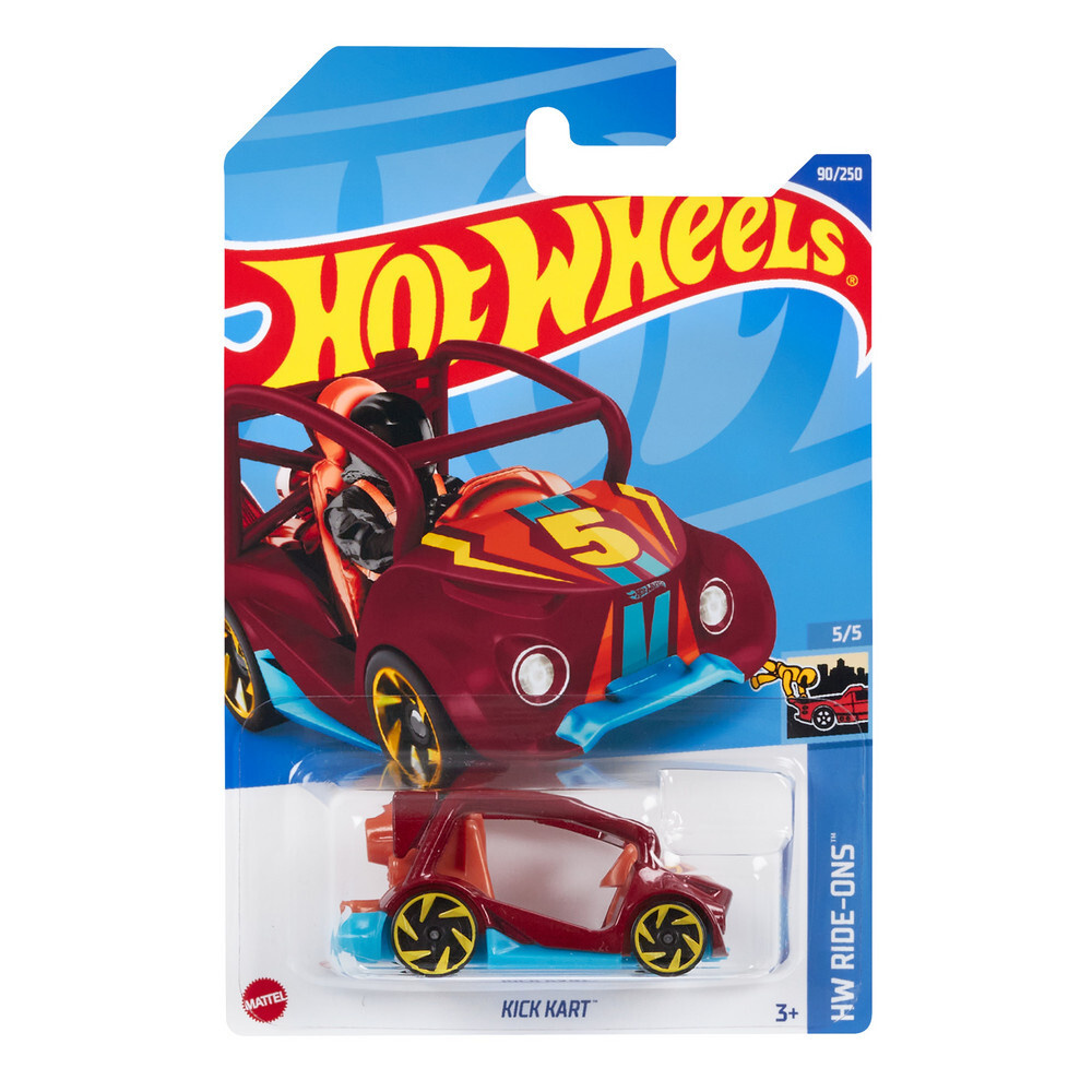 HCW58 Машинка игрушка Hot Wheels металлическая коллекционная KICK KART  бордовый/голубой