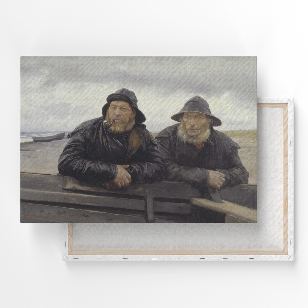 Ананас Постер Канвас "Two Fishermen by a boat", 53  х 40 см #1