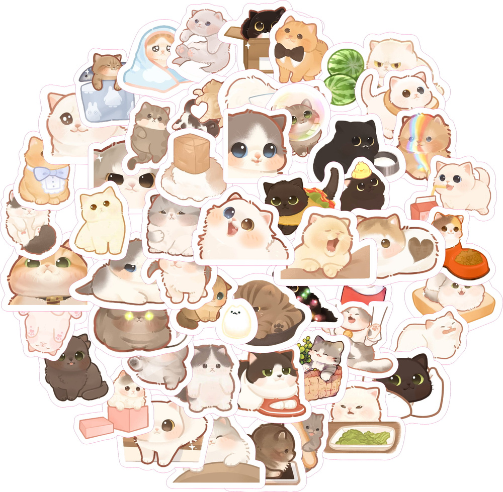 Набор стикеров Kawaii Cute meme cats - Коты мемы. Стикеры для творчества  на телефон, ноутбук, ежедневник, велик. - купить с доставкой по выгодным  ценам в интернет-магазине OZON (828117545)
