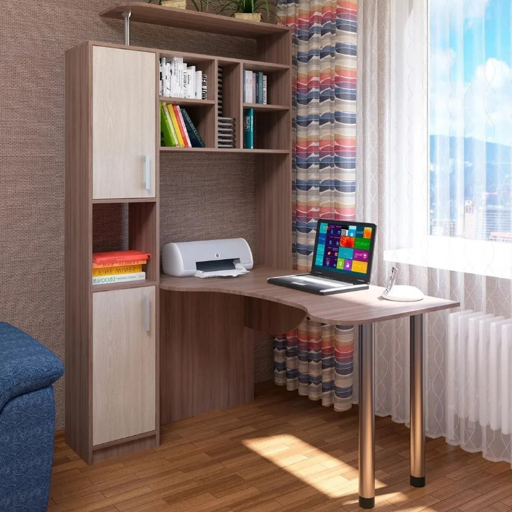 Компьютерный стол Пирамида КС-14_белый, 110х135х200 см купить c ...