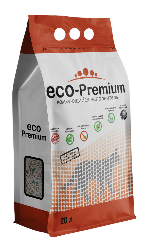 Наполнитель для кошачьего туалета ECO-Premium Комкующийся GREEN 20л  #1