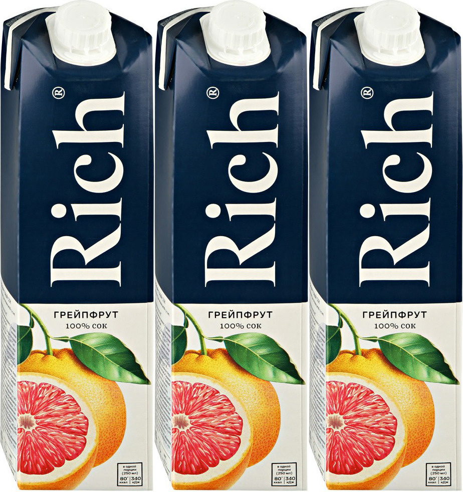 Сок Rich Грейпфрут 1 л в упаковке, комплект: 3 упаковки #1