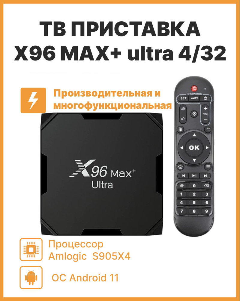 Медиаплеер Vontar X96 Max plus ultra, черный, Android купить по низкой цене  с доставкой в интернет-магазине OZON (608590639)