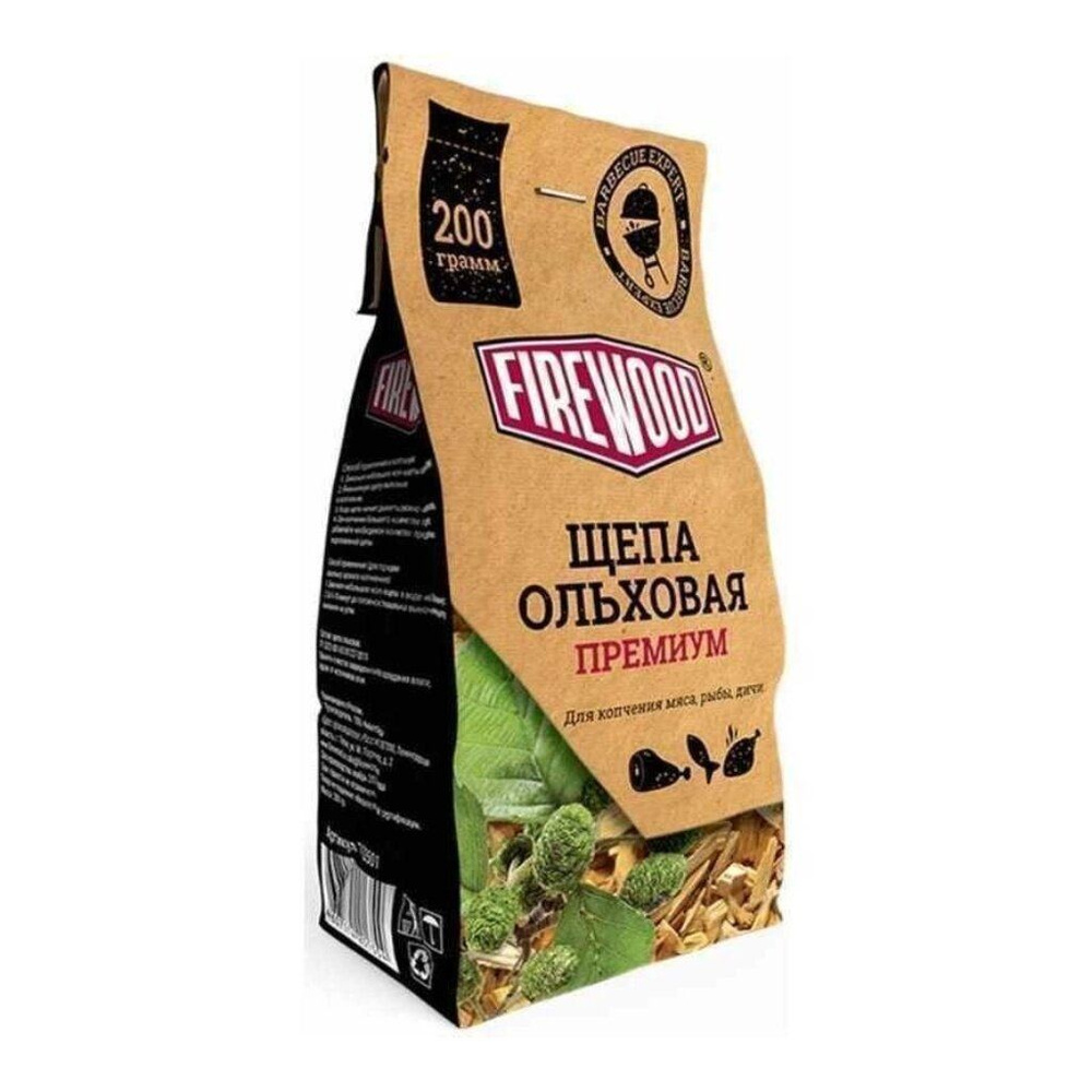 Щепа для копчения Firewood ольховая для мяса, рыбы и дичи, 0.2 кг #1