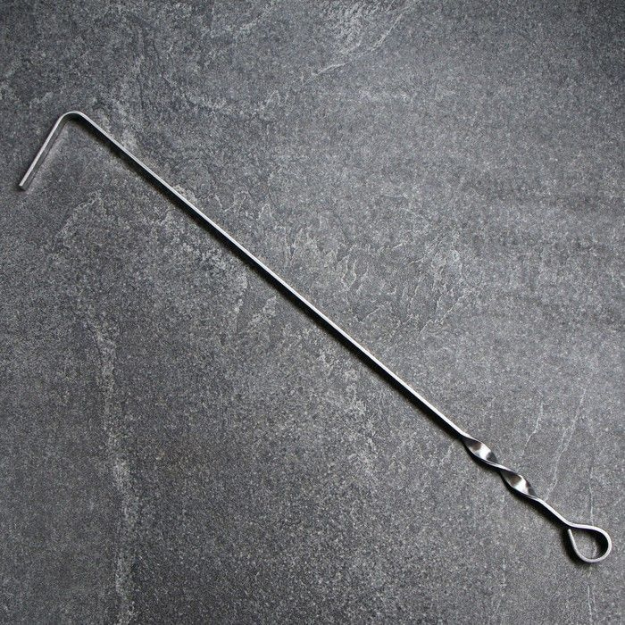 Кочерга из нержавеющей стали, ручка - кольцо, ширина - 12 мм, 60 см  #1