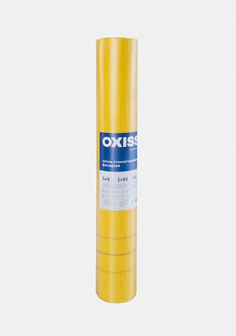 Сетка стеклотканевая фасадная OXISS, рулон 1х50м, ячейка 5х5мм, плотность 145 г/м2 / Серпянка  #1