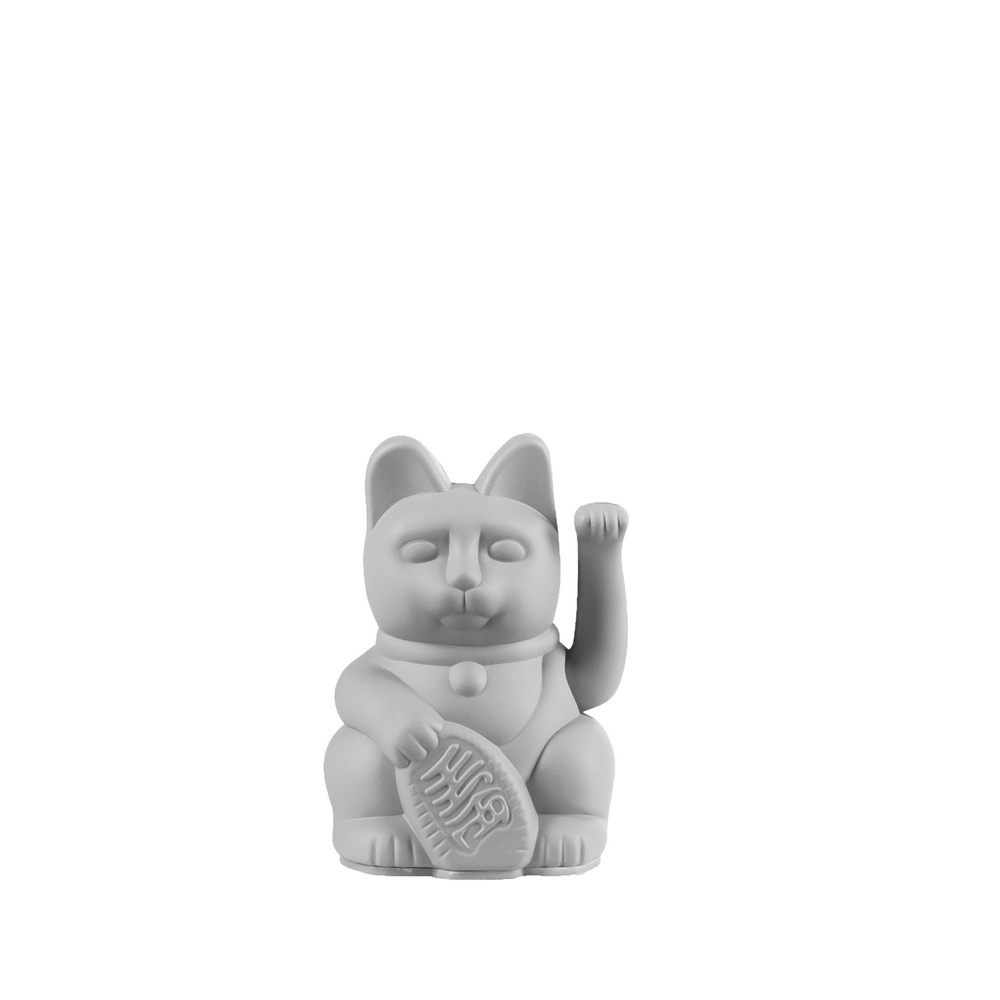 Декоративная фигурка-статуэтка Lucky Cat Mini Grey. Манеки-неко.  Манэки-нэко. Денежный кот. Кот удачи.