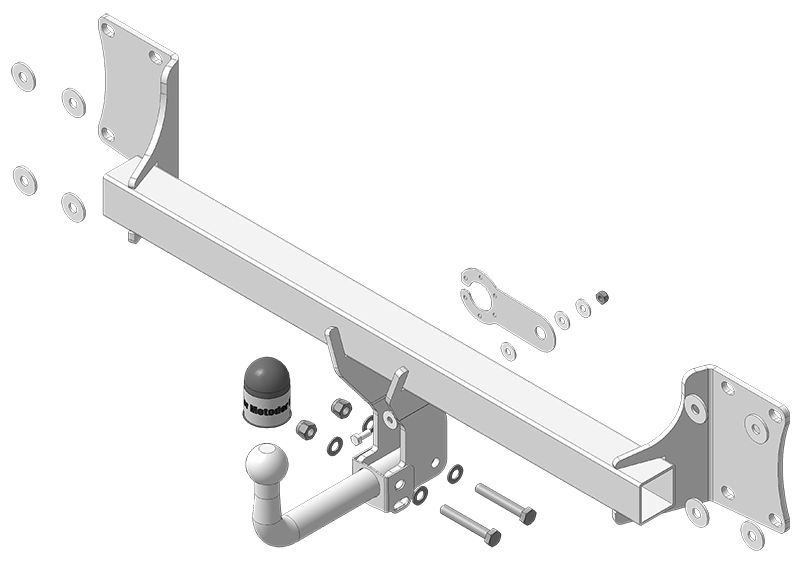 Фаркоп Мотодор ОЦИНКОВАННЫЙ BMW X5 E-70, F15, X6 F16 (оцинк. Шар) арт.90205-A  #1