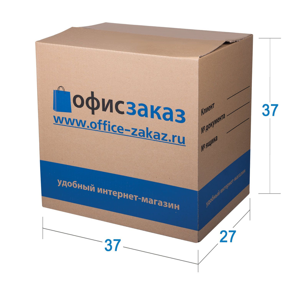 В комплекте 3ед. Гофроящик с логотипом, длина 370 х ширина 270 х высота 370 мм, марка Т22, профиль В, #1