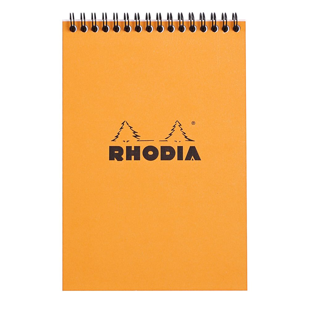 Блокнот Rhodia Classic на спирали, A5, клетка, 80 г, Оранжевый #1