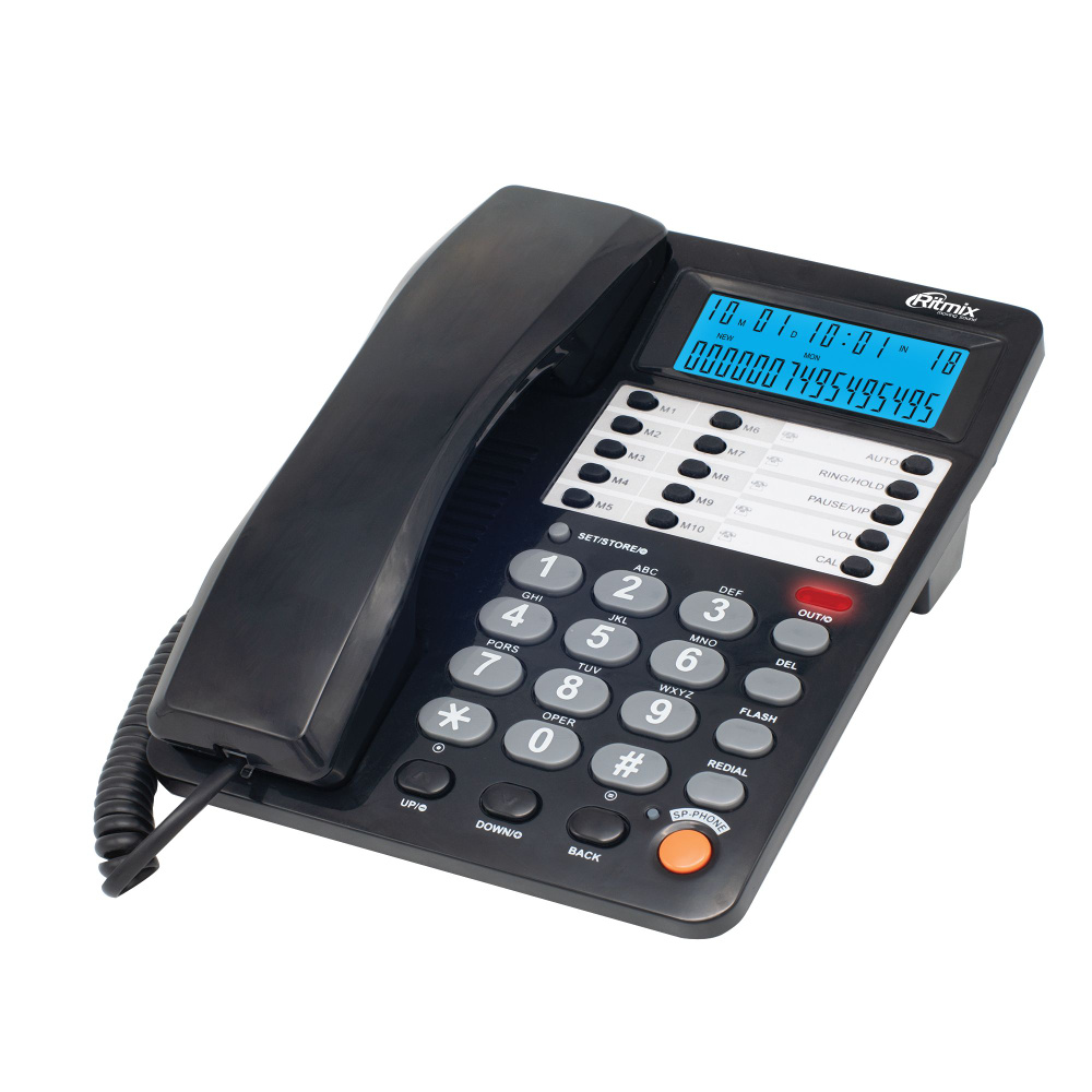 Телефон проводной RITMIX RT-495 BLACK - купить с доставкой по выгодным ...