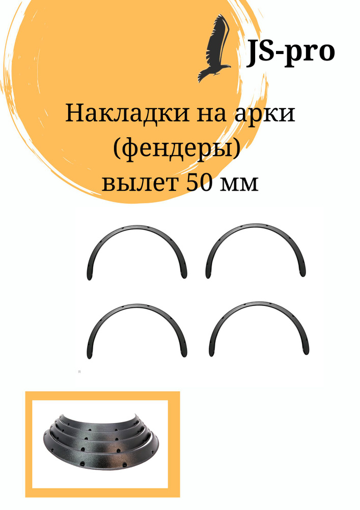 Накладки на крылья Фендеры 50 мм универсальные 4 шт. #1