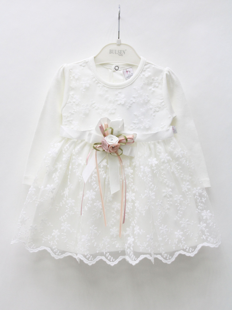 Однотонное праздничное нарядное платье для девочки Bulsen с фатиновой ...