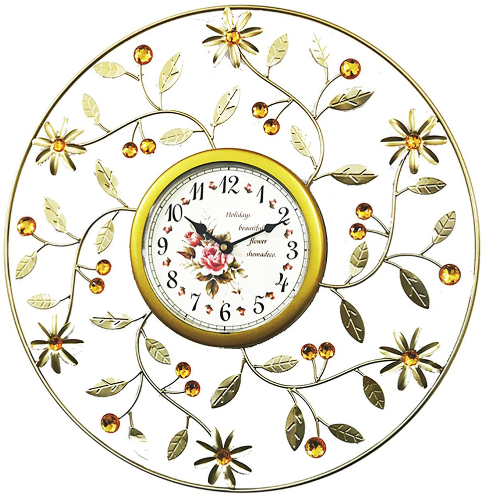 Часы настенные Stella clock ST1045(GOLD) стильный дизайн в английском  амплуа; для дома; для дачи; на кухню; в подарок - купить по низкой цене в  интернет-магазине OZON (808653567)