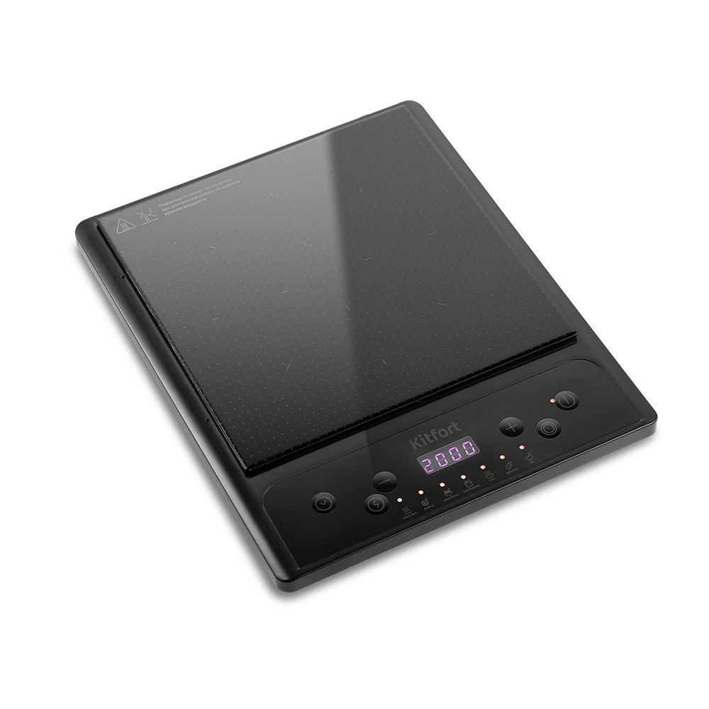 Индукционная плита Kitfort КТ-133, черная, рабочая поверхность из ...