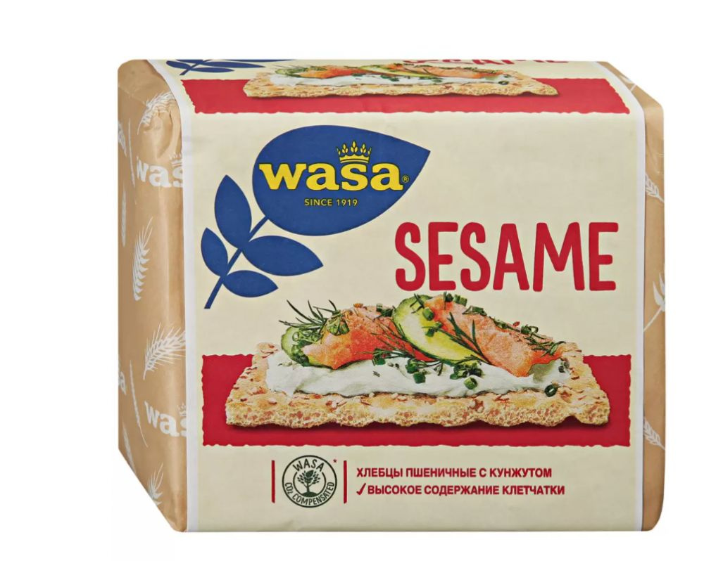 Хлебцы Wasa Sesame пшеничные с кунжутом 200 г - 4 шт #1