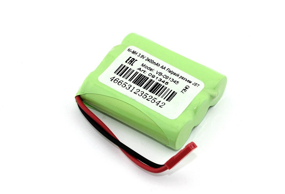 Аккумулятор Ni-MH 3.6V 2400mAh AA Flatpack разъем JST - купить с ...