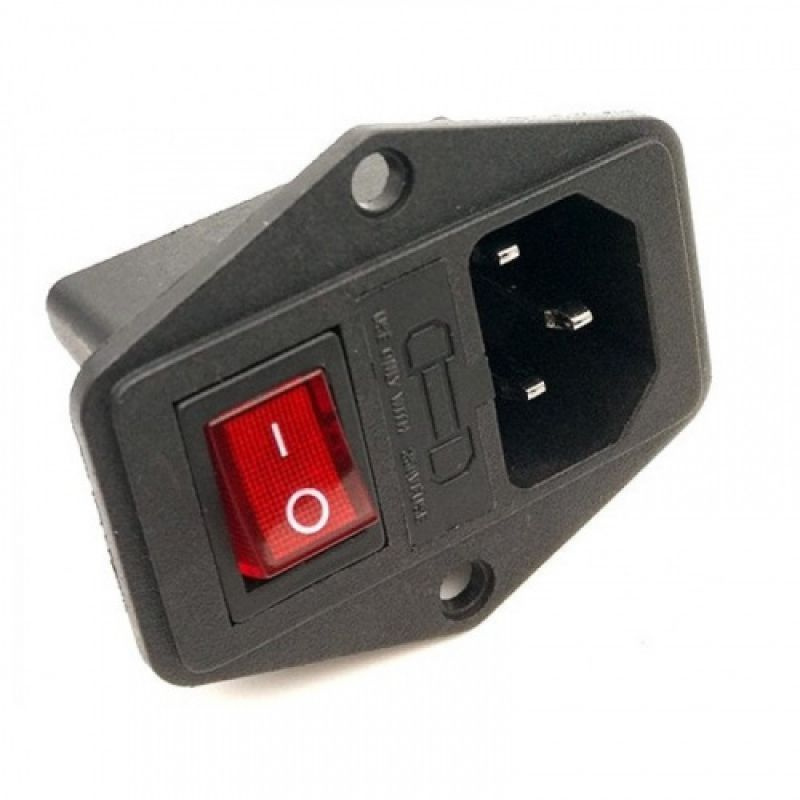 Гнездо питания с выключателем и предохранителем AC-014, AC-014 Разъем ...