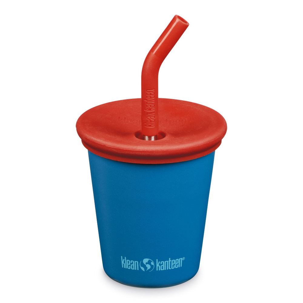 Детский стакан одностенный Klean Kanteen Kid Cup Straw Lid 10oz (296 мл) Mykonos Blue с трубочкой  #1