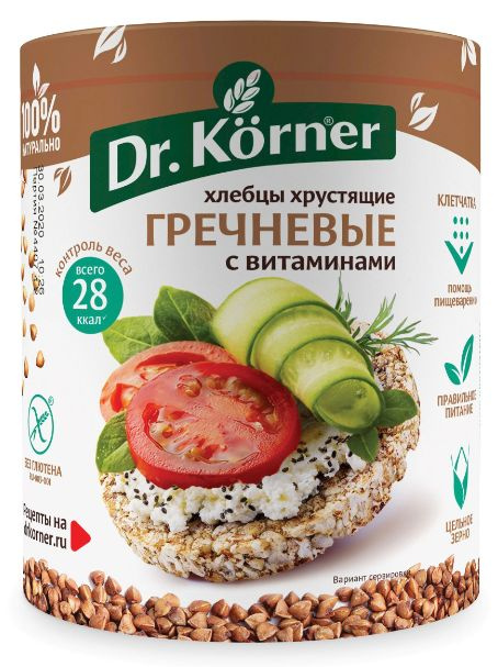 Хлебцы Dr.Korner Гречневые с витаминами без глютена 100гр - 4 шт  #1