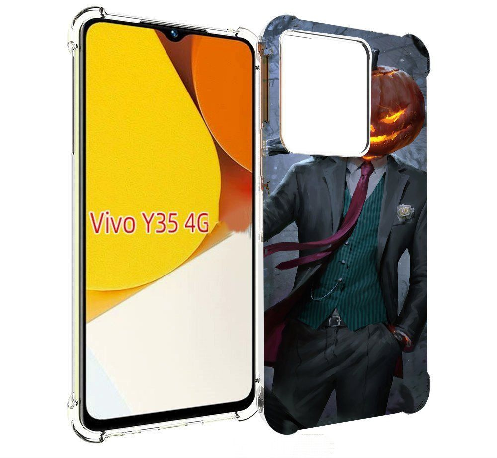 Чехол-бампер MyPads для Vivo Y35 4G 2022 / Vivo Y22 с рисунком  Тыква-убийца, противоударный, силиконовый, с выступами и усиленными углами  для защиты камеры - купить с доставкой по выгодным ценам в интернет-магазине