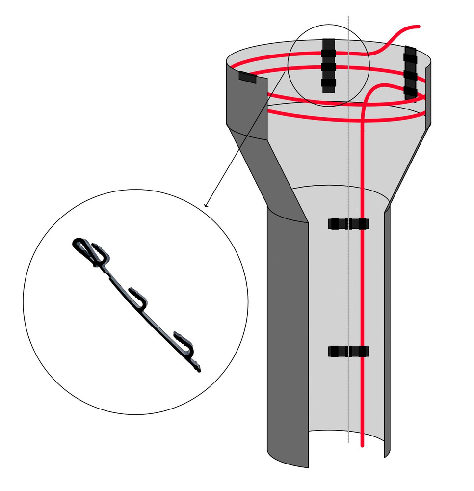 Крепеж кабельный ПСВ-3В для фиксации кабеля в водосточной воронке (10 штук)  #1