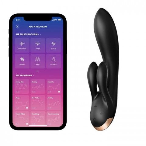 Satisfyer Вибратор-кролик Double Flex, чёрный (20 см х 3,5 см) #1