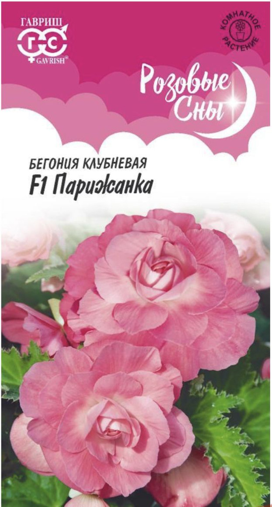 Бегония клубневая ПАРИЖАНКА F1, 1 пакет, розовая, семена 4шт, ГАВРИШ, для горшка, комнатное растение #1