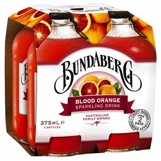 Напиток газированный Bundaberg Blood Orange Бандаберг Красный Апельсин, 375 мл * 4 шт, Австралия  #1