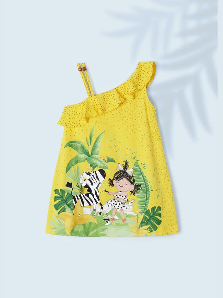 Платье для девочки Mayoral, цвет: желтый. 3935_12. Размер 8 (128 ...