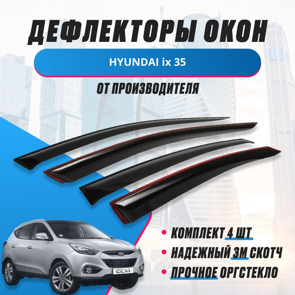 Дефлектор для окон ANV air os1002212-8 для Hyundai ix35 купить по выгодной  цене в интернет-магазине OZON (202951811)