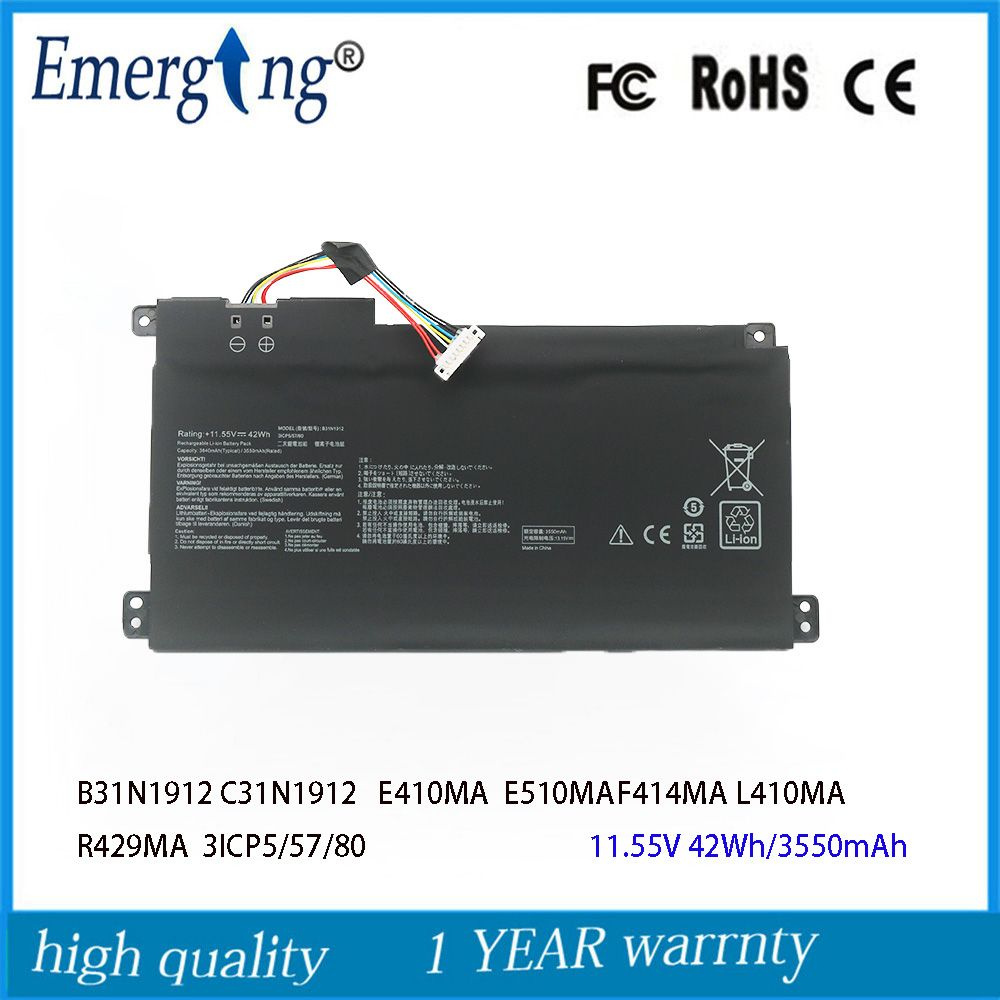 Аккумулятор для ASUS C31N1912 B31N1912 VivoBook 14 E410MA-EK018TS EK026TS  BV162T F414MA E510MA EK017TS L41 - купить с доставкой по выгодным ценам в  интернет-магазине OZON (1167110348)