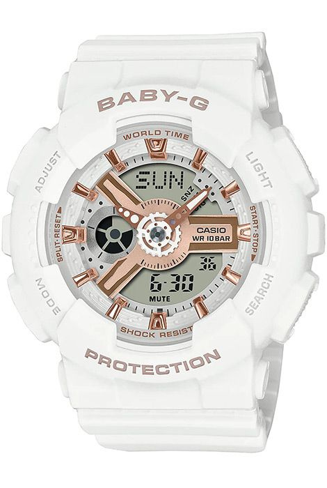 Противоударные женские наручные часы Casio Baby-G BA-110XRG-7A с таймером и секундомером  #1
