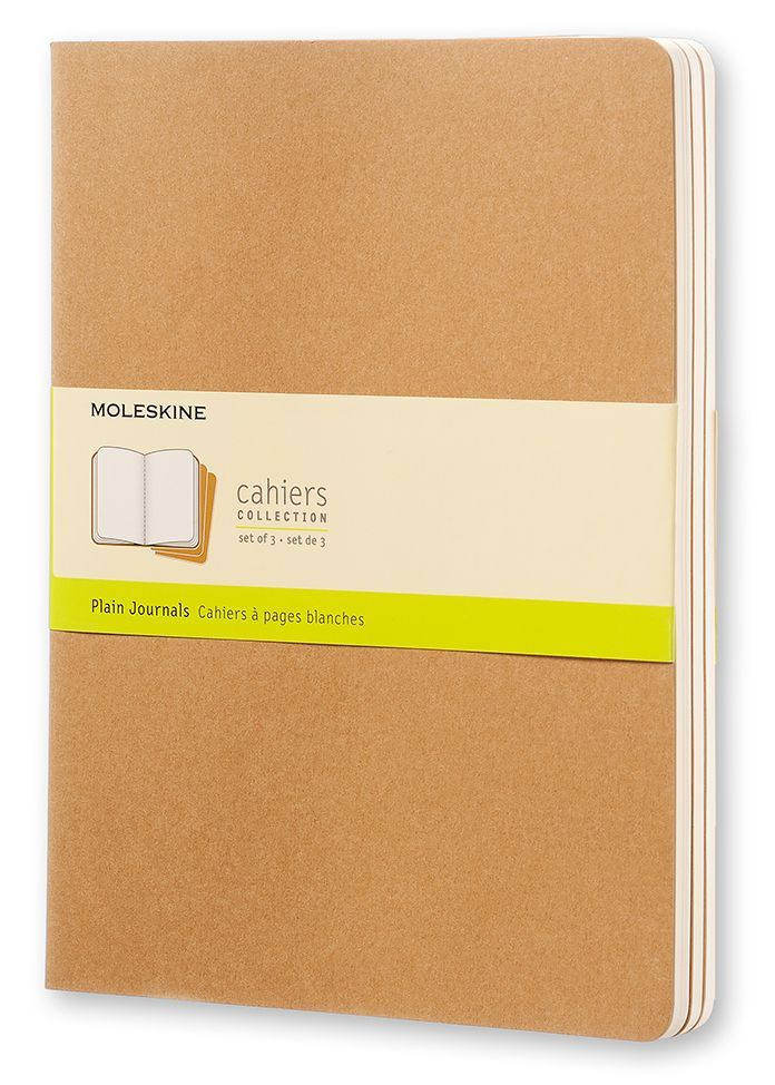 Блокнот Moleskine CAHIER JOURNAL XLarge 190х250мм обложка картон 120стр. нелинованный бежевый (3шт)  #1