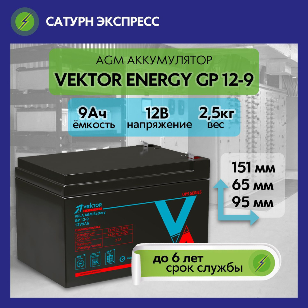 Батарея для ИБП VEKTOR ENERGY, 450 В·А купить по выгодной цене в  интернет-магазине OZON (895316170)