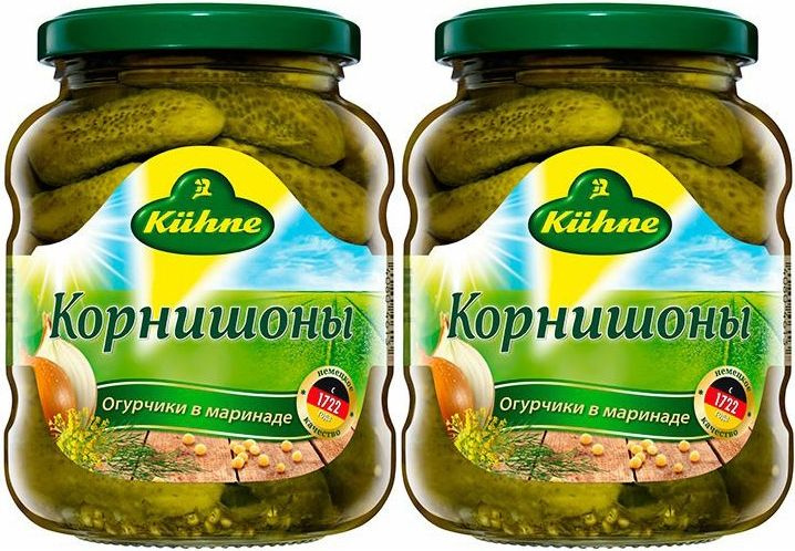 Корнишоны Kuhne в маринаде, комплект: 2 упаковки по 330 г #1