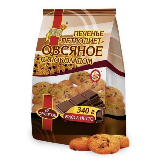 Петродиет Печенье "Овсяное" с шоколадной крошкой на фруктозе, 340 гр ...
