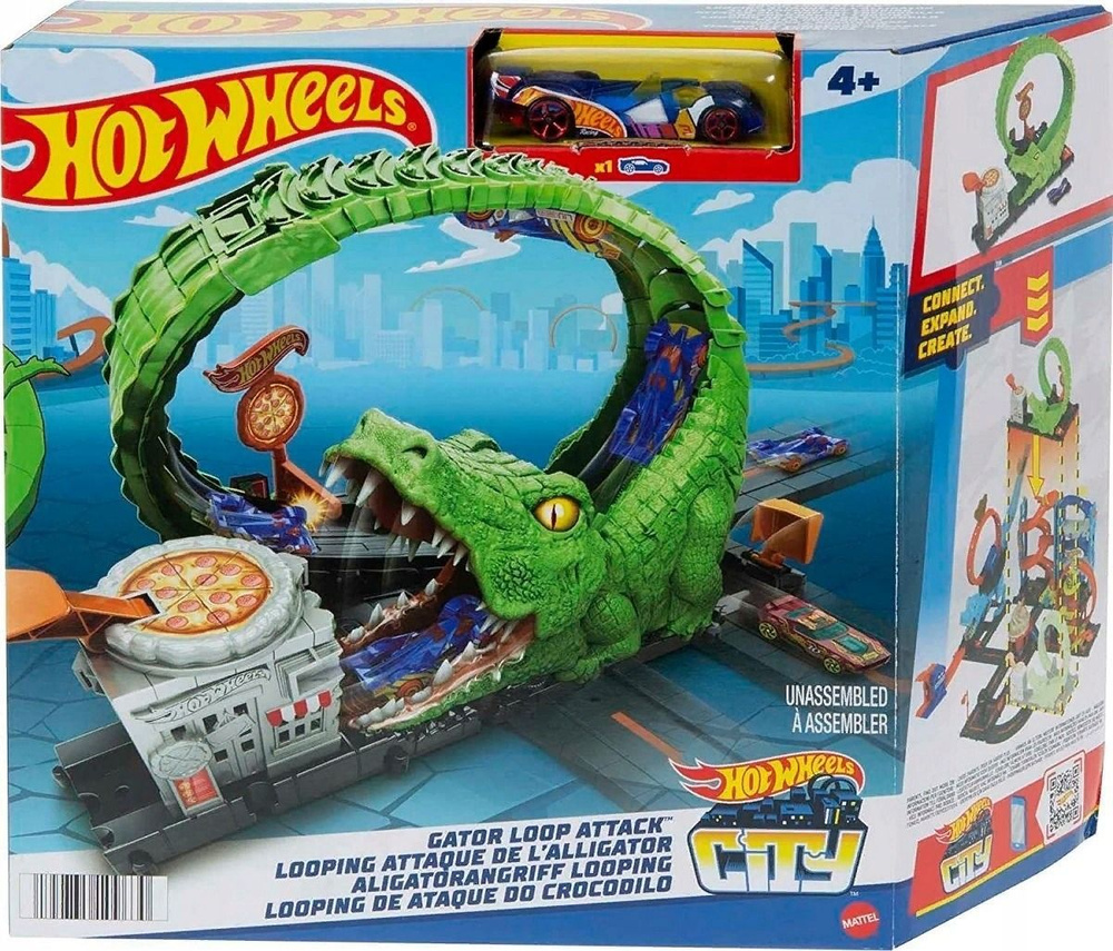 Набор Hot Wheels City Gator Loop Attack Петля Аллигатора, трековый набор с  1 игрушечной машинкой / Хот Вилс / Крокодил - купить с доставкой по  выгодным ценам в интернет-магазине OZON (906237259)