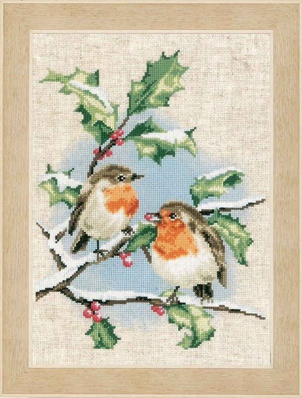 Набор для вышивки Vervaco "PN-0170739 Снегирь (Vervaco)" / Счетный крест / Птицы  #1