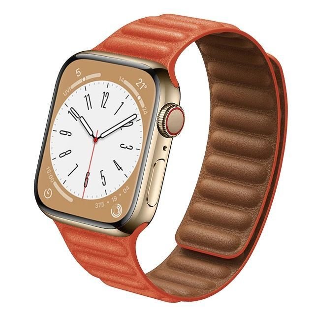 Ремешок для Apple Watch 38 / 40 / 41 mm Магнитный EcoLeather Link Orange #1