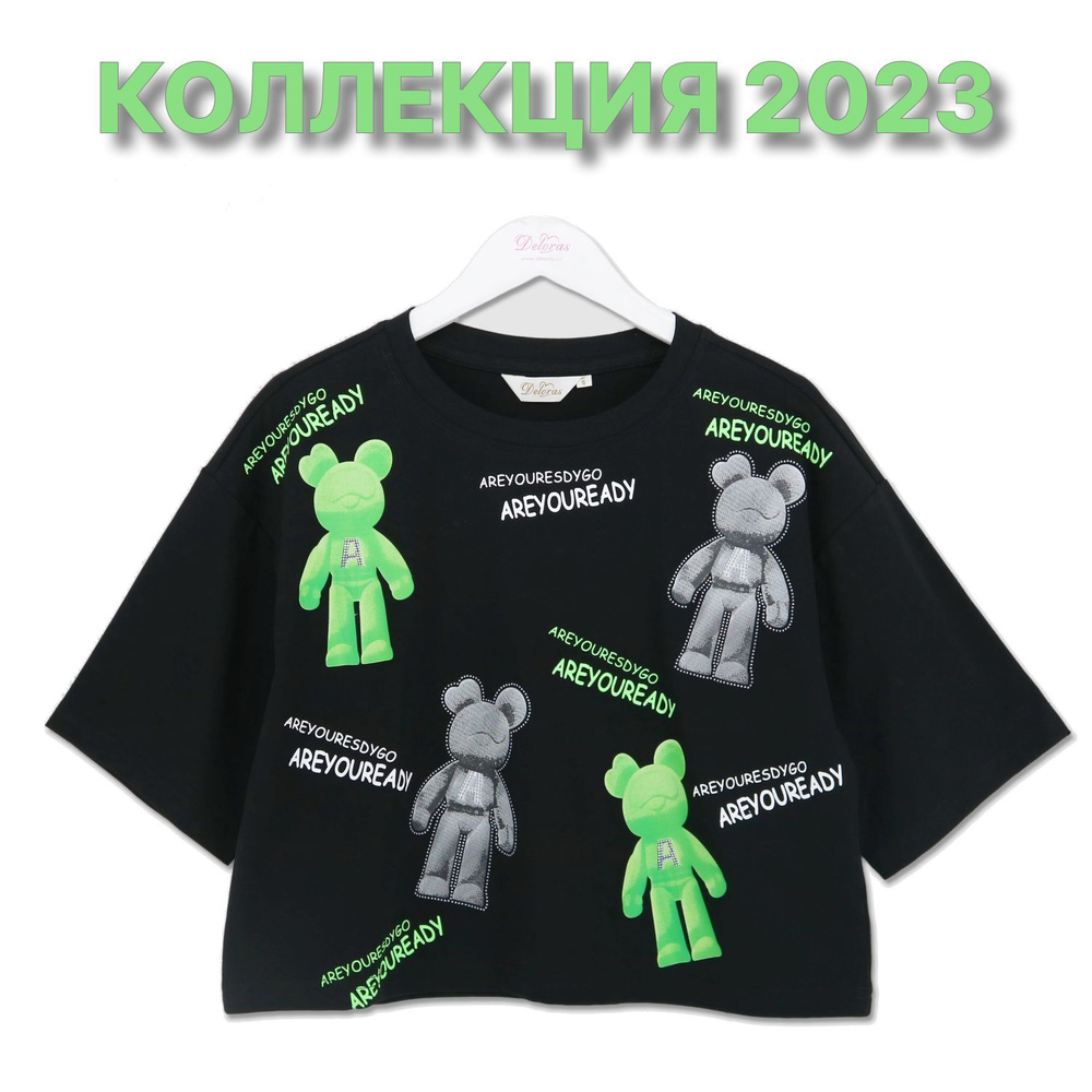 Футболка Deloras, размер 38, цвет черный, 95% хлопок, 5% эластан ...