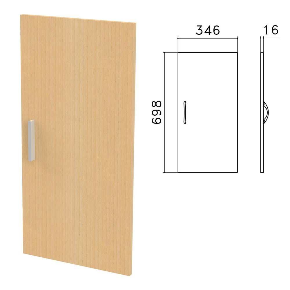 Дверь ЛДСП низкая "Канц", 346х16х698 мм, цвет бук невский, ДК32.10, 1ед. в комплекте  #1