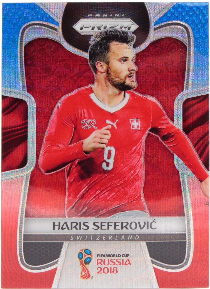 Коллекционная карточка Panini Prizm FIFA World Cup Russia 2018 - #244 Haris Seferovic - Blue Red Wave #1